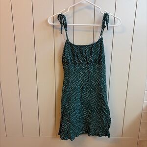 Green floral Dress with Tie Straps